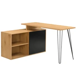 Schreibtisch 130cm Regal Eckschreibtisch L Form Computertisch Stauraum Holzoptik