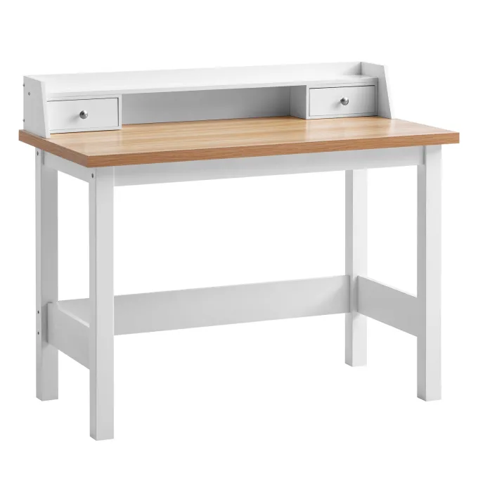 Schreibtisch FineBuy Bürotisch 106 cm Weiß Schublade Platzsparend Computertisch