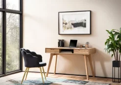 Schreibtisch FineBuy Bürotisch Eiche 120 cm Computertisch Tisch mit Schubladen