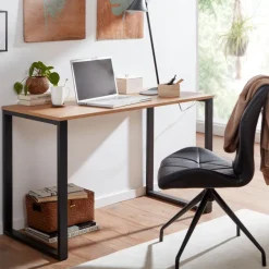 Schreibtisch FineBuy Bürotisch Eiche Schwarz 120x60x76 cm Computertisch Tisch