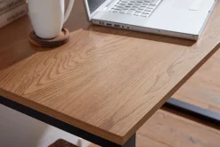 Schreibtisch FineBuy Bürotisch Eiche Schwarz 120x60x76 cm Computertisch Tisch