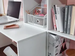Schreibtisch FineBuy Bürotisch mit Regal 170 cm Weiß Computertisch Tisch Modern