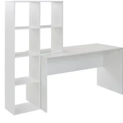 Schreibtisch FineBuy Bürotisch mit Regal 170 cm Weiß Computertisch Tisch Modern