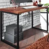 Schreibtisch FineBuy Bürotisch Massivholz 117x59x76,5 cm Computertisch Tisch