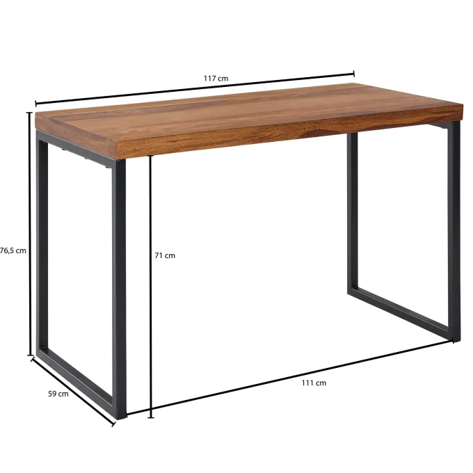 Schreibtisch FineBuy Bürotisch Massivholz 117x59x76,5 cm Computertisch Tisch