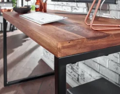 Schreibtisch FineBuy Bürotisch Massivholz 117x59x76,5 cm Computertisch Tisch