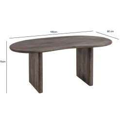 Schreibtisch FineBuy Computertisch 180 cm Massivholz Bürotisch Nierenform