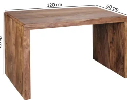 Schreibtisch FineBuy Holz Massiv Sheesham Büro Arbeitszimmer Tisch Holztisch