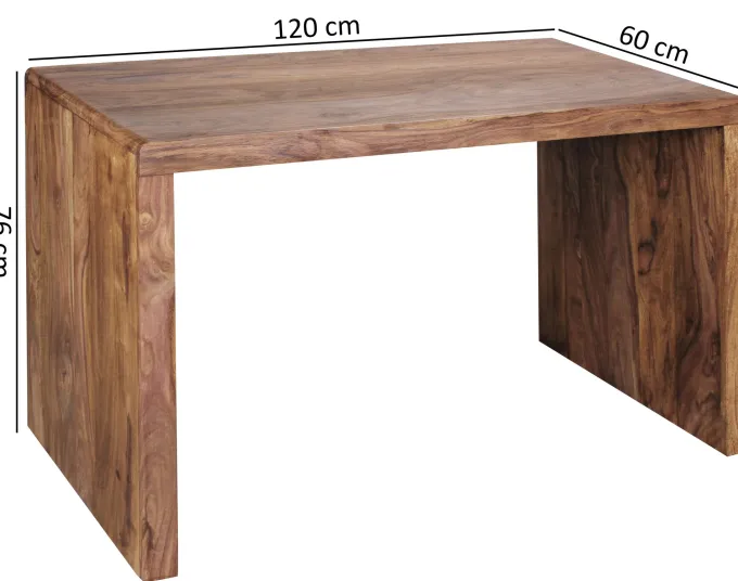 Schreibtisch FineBuy Holz Massiv Sheesham Büro Arbeitszimmer Tisch Holztisch