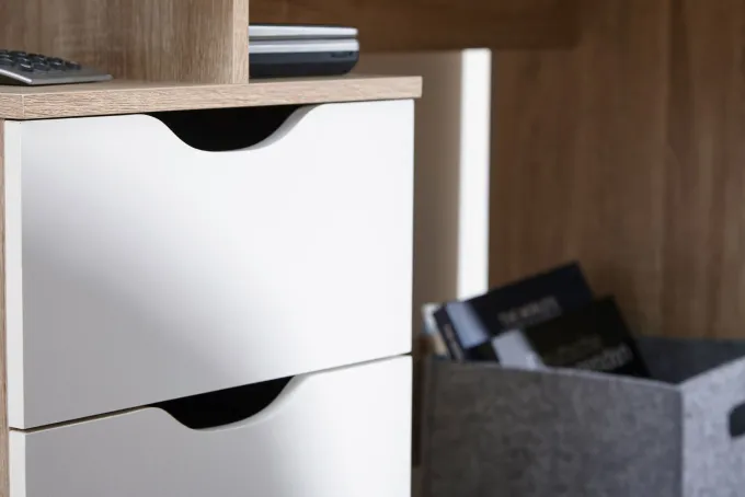 Schreibtisch MASSA mit Container Sonoma Computertisch Bürotisch 120cm 3 Schübe