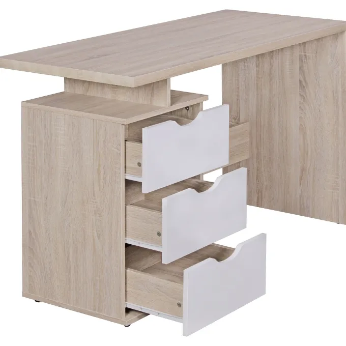 Schreibtisch MASSA mit Container Sonoma Computertisch Bürotisch 120cm 3 Schübe