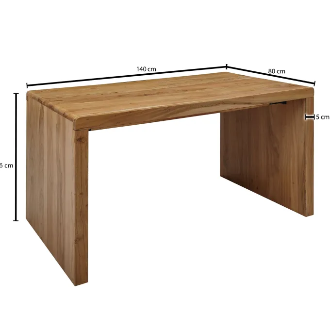 Schreibtisch Massiv Holztisch Akazie Büro Arbeitszimmer Tisch Größe wählbar
