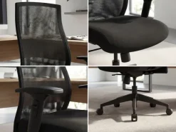Schreibtischstuhl Finebuy Stoff Schwarz Drehstuhl Armlehne Büro Sessel Bürostuhl