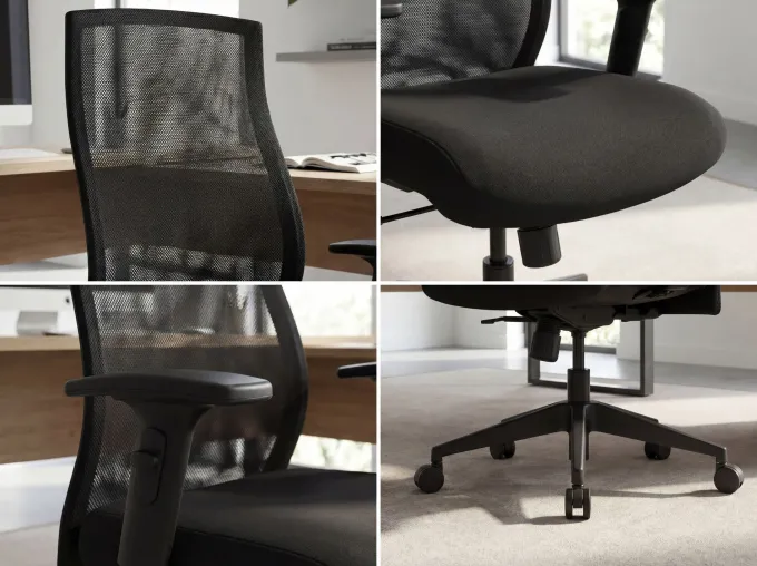 Schreibtischstuhl Finebuy Stoff Schwarz Drehstuhl Armlehne Büro Sessel Bürostuhl