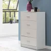 Schubladenkommode 60cm mit 4 Schubladen Kommode in Weiß Sideboard modernes Design