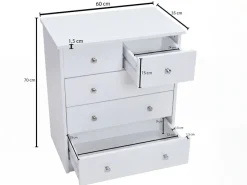 Schubladenkommode mit 5 Schubladen 60cm Sideboard Kommode zeitloses Design