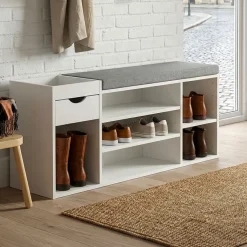 Schuhbank 100cm Sitzbank Flurbank Schuhregal Flurmöbel mit Schublade Modern