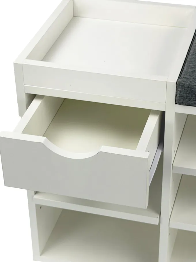 Schuhbank 100cm Sitzbank Flurbank Schuhregal Flurmöbel mit Schublade Modern