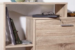 Schuhkipper Holz 2 Fächer Sonoma 12 Paar Schuhe Schuhschrank Schuhkommode