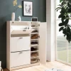 Schuhschrank FineBuy Schuhkipper Garderobe Weiß Schuhkommode Flurschrank Modern