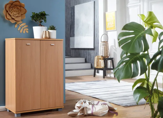 Schuhschrank Holz 12 Paar Schuhe Schuhregal Schuhkommode Flurschrank Sideboard