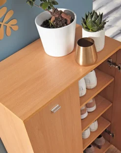 Schuhschrank Holz 12 Paar Schuhe Schuhregal Schuhkommode Flurschrank Sideboard