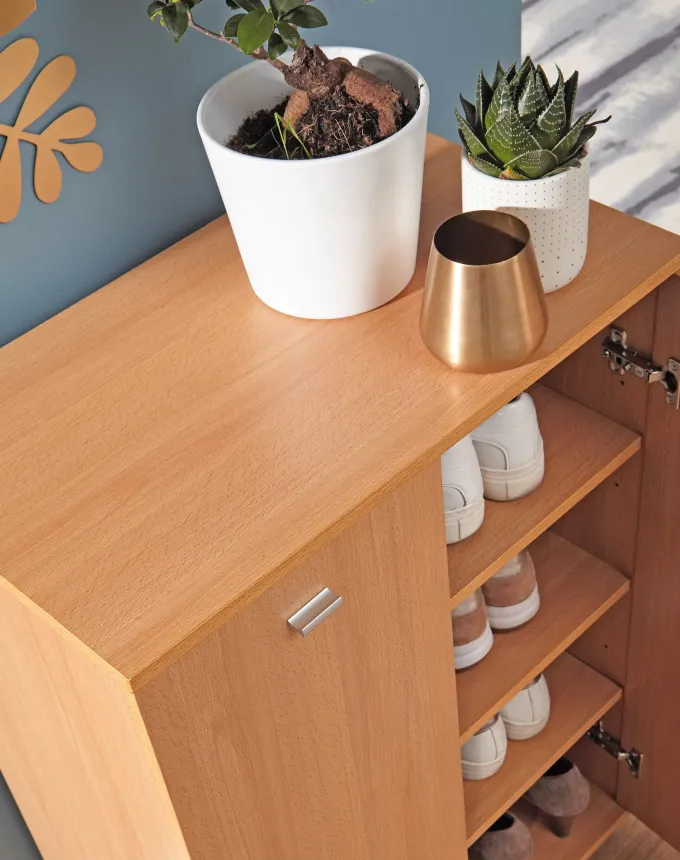 Schuhschrank Holz 12 Paar Schuhe Schuhregal Schuhkommode Flurschrank Sideboard