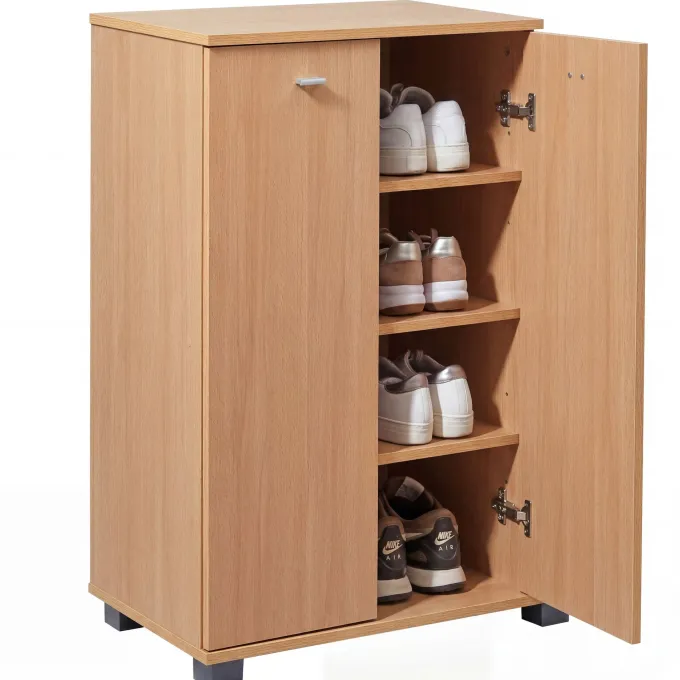 Schuhschrank Holz 12 Paar Schuhe Schuhregal Schuhkommode Flurschrank Sideboard