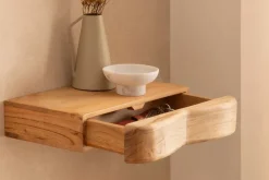 Schwebende Nachtkonsole Massiv 40cm Nachttisch Schublade Hängend Nachtschrank