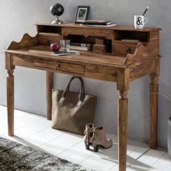 Sekretär FineBuy Schreibtisch Holz Massiv Konsolentisch 115 cm mit Schubladen