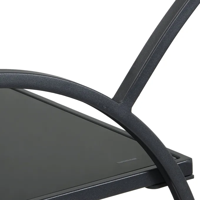 Servierwagen FineBuy Barwagen Metall Schwarz Glas Rollwagen 2 Etagen Rollen
