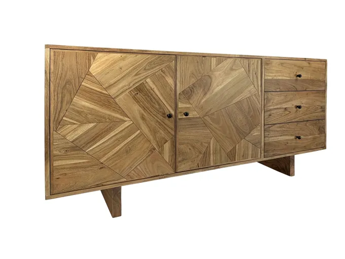 Sideboard Akazie Massivholz 150cm Massive Kommode Echtholz Anrichte Handmade