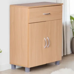 Sideboard 60cm mit 2 Türen & 1 Schublade Moderne Kommode Allzweckschrank Flurschrank