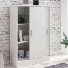 Sideboard 60cm Weiß mit 2 Schiebetüren Aktenschrank Kommode in modernem Design