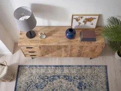 Sideboard Massivholz 160cm Kommode Anrichte Standschrank mit Türen Schubladen