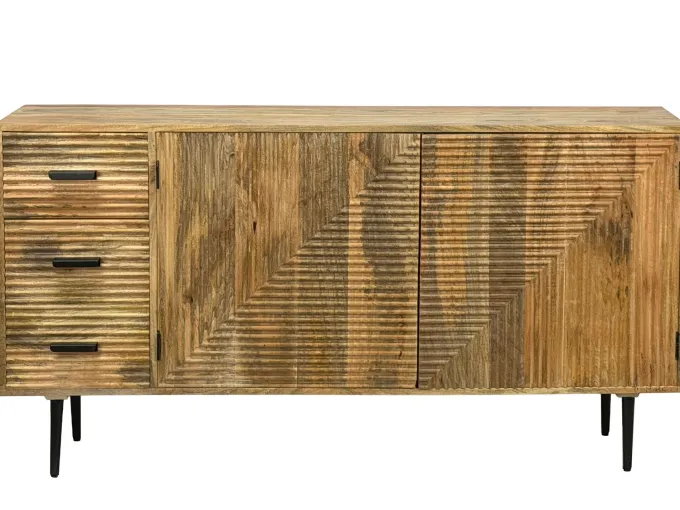 Sideboard Massivholz 160cm Kommode Anrichte Standschrank mit Türen Schubladen