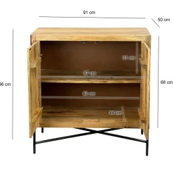 Sideboard Massivholz 91x96cm Kommode Anrichte Standschrank Flurschrank mit Türen