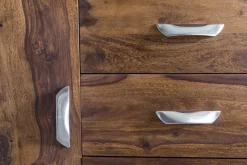 Sideboard Sheesham Massivholz 160x44x80 cm Kommode Schubladen & Türen Kunstleder