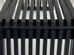Sitzbank FineBuy Garderobenbank Akazie Massivholz 120 cm Schwarz Flurbank Klein