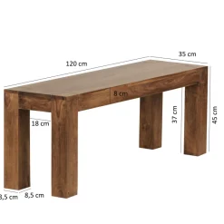 Sitzbank FineBuy Massiv Holz Esszimmerbank Küchenbank Holzbank Esszimmer Bank