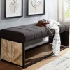 Sitzbank FineBuy Polsterbank Schwarz 105 cm Bettbank Schlafzimmer Flurbank Stoff