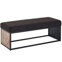 Sitzbank FineBuy Polsterbank Schwarz 105 cm Bettbank Schlafzimmer Flurbank Stoff