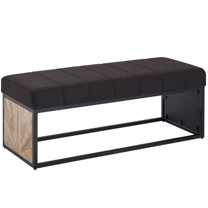 Sitzbank FineBuy Polsterbank Schwarz 105 cm Bettbank Schlafzimmer Flurbank Stoff