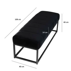 Sitzbank FineBuy Polsterbank Samt 108 cm Bettbank Flurbank Modern Bank Garderobe