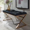 Sitzbank FineBuy Polsterbank Schwarz 90 cm Bettbank Chesterfield Flurbank Samt