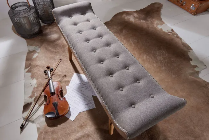 Sitzbank gepolstert 120cm Chesterfield Polsterbank Garderobenbank Design Bank