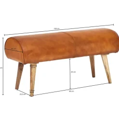 Sitzbank Turnbock 100 cm Echtleder Lederhocker Sprinbock Hocker Garderobenbank