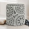 Sitzhocker FineBuy Aufbewahrungshocker Wolle rund 40 cm Stauraum Boho Design