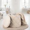 Sitzhocker FineBuy Hocker mit Stauraum rund 40 cm Baumwolle Boho Polsterhocker