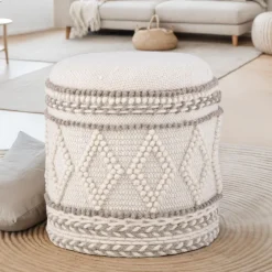 Sitzhocker FineBuy Hocker Stauraum 40x45 cm Boho Design gepolstert Aufbewahrung